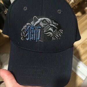 Black Cap with Blue Embroidered Lion